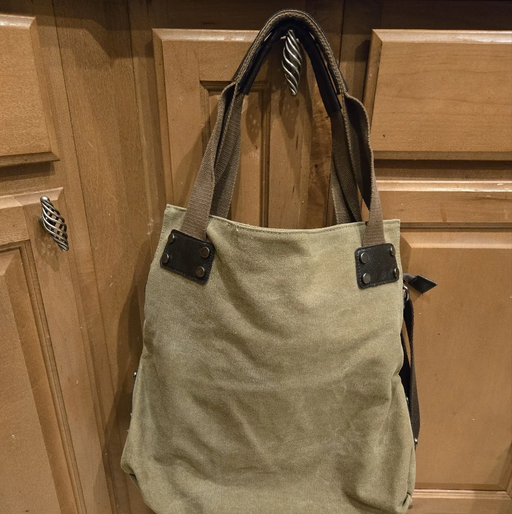 Oris canvas bag large messenger hobo purse overnight - Picture 9 of 11